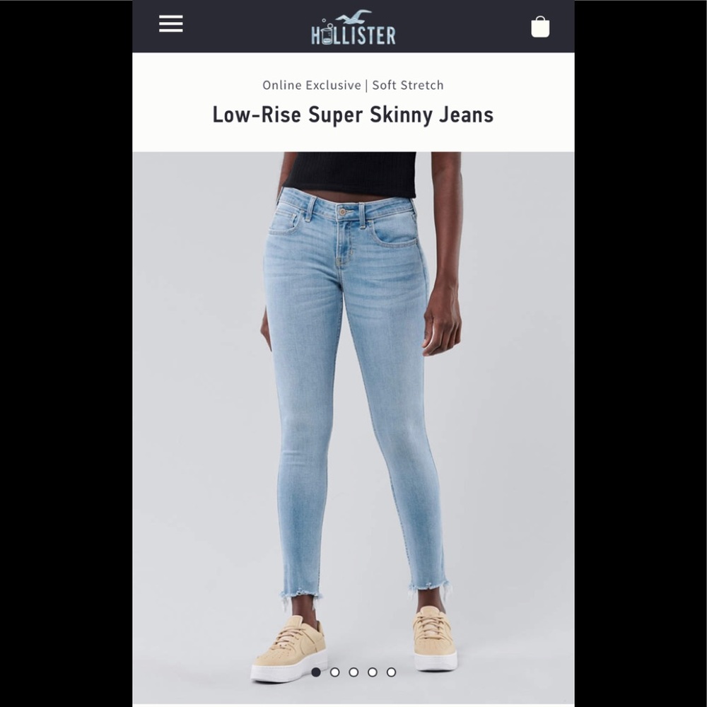 HOLLISTER light wash blue low rise jeans